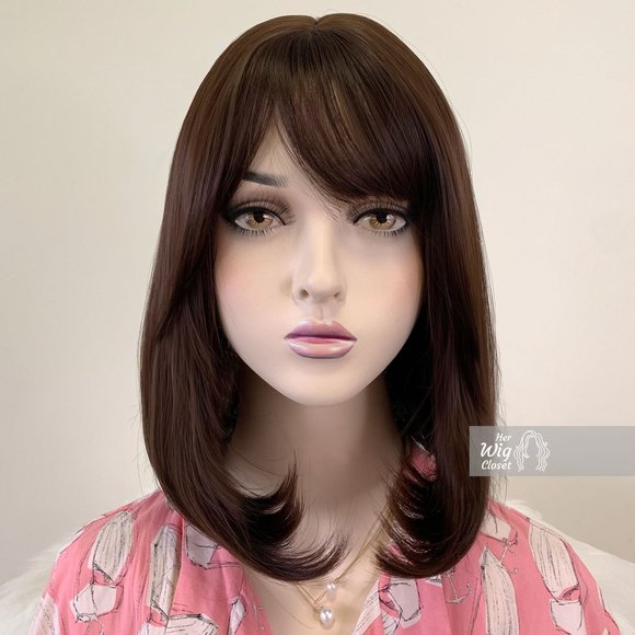 Dark Brown Bob Wig with Bangs | Mothers Day Gift | Zara - Picture 3 of 4